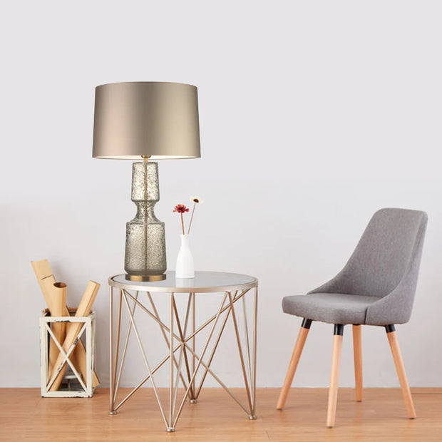 Modern Table Lamp Glass Metal Base Blue Silver Gold Art Home Decoration Lighting Luxury Nordic Table Light E27 Bulb Lighting