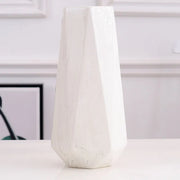 Nordic Ins Minimalist Polygonal Ceramic Vase Pure White Marble Pattern High Quality Handicrafts Home Model Soft Decoration