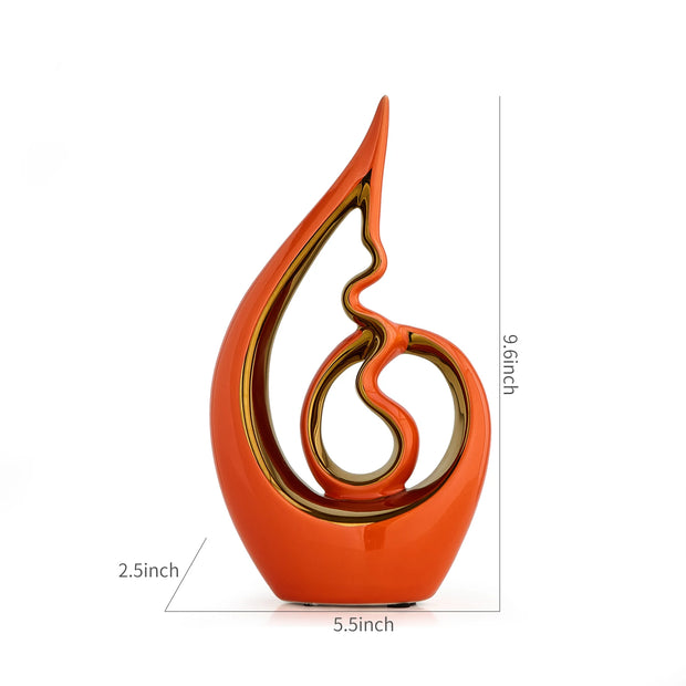 Light Luxury Style Art Abstract Scandinavian Modern Ceramic Flame Ornament Tv Cabinet Wine Cooler Living Room Office Decorations