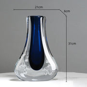 Bubble Glass Vase Blue Transparent Double-layer Flower Arrangement Accessories Hydroponic Terrarium Home Decoration