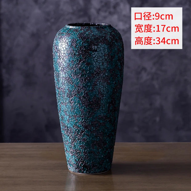 Vase ceramic large-capacity solidcolor Japanese desktop decoration ornament living room home creative pottery flower arrangement