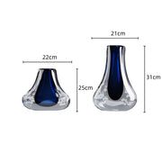 Bubble Glass Vase Blue Transparent Double-layer Flower Arrangement Accessories Hydroponic Terrarium Home Decoration