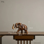 New Classical Style Lucky Elephant Figurine Home Decor Simple Living Room Decorations TV Cabinet Ornament Housewarming Gifts