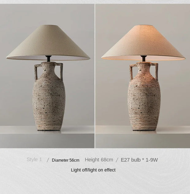 Table lamp handmade pottery decorative living room study bedroom bedside lamp