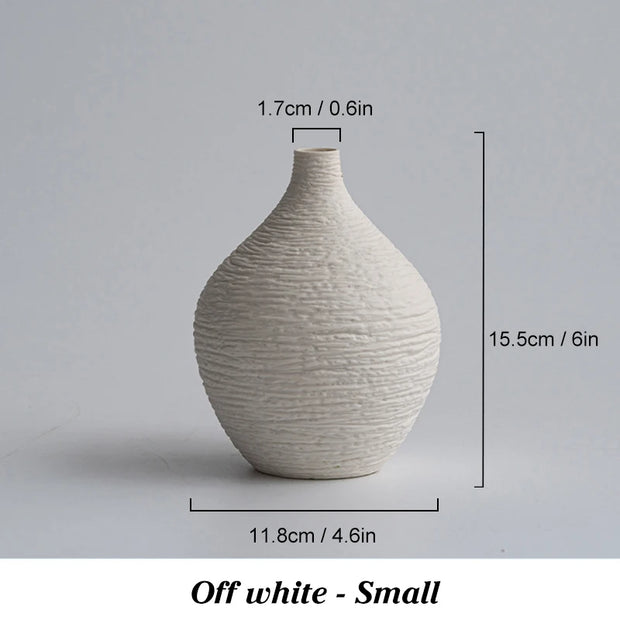 Simple Ceramic Vase Decoration for Home Nordic Luxury Narrow Mouth Flower Pot Living Room Interior Office Desktop Decor Gift