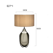 Modern Coloured Glaze Clear Base Table Lamp Home-appliance Glass Desk Light Luxury for Hotel Bedroom Deco