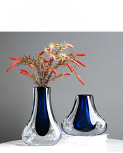 Bubble Glass Vase Blue Transparent Double-layer Flower Arrangement Accessories Hydroponic Terrarium Home Decoration