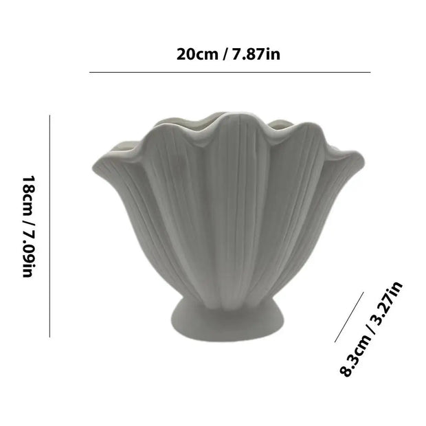 Ceramic Vase Sea Shell Lotus Leaf Leaf Shape Floral Arrangement Accessories Flower Vase Terrarium Room Decoration Accessories