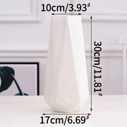 Nordic Ins Minimalist Polygonal Ceramic Vase Pure White Marble Pattern High Quality Handicrafts Home Model Soft Decoration