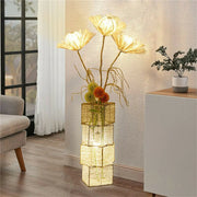 LUVODI Modern Decorative Floor Lamp LED Rattan Standing Lights with Creative Design Light Tree Lantern