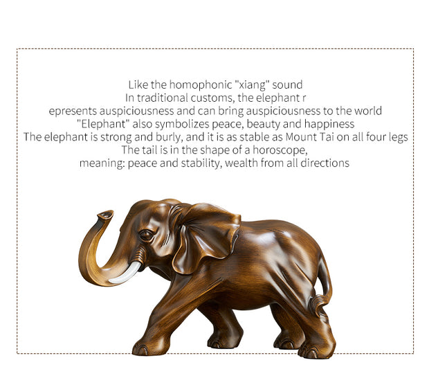 New Classical Style Lucky Elephant Figurine Home Decor Simple Living Room Decorations TV Cabinet Ornament Housewarming Gifts