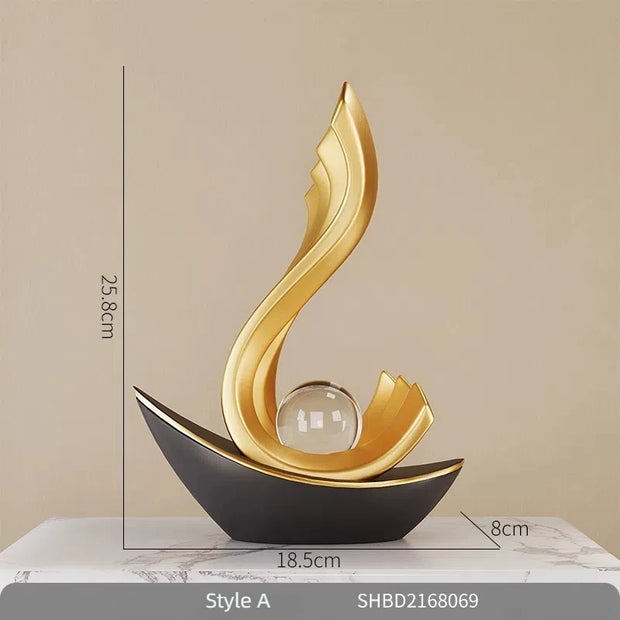 Light Luxury Style Wind And Water Sailboat Tv Cabinet Wine Cooler Decorative Ornaments Office High-Grade Crafts