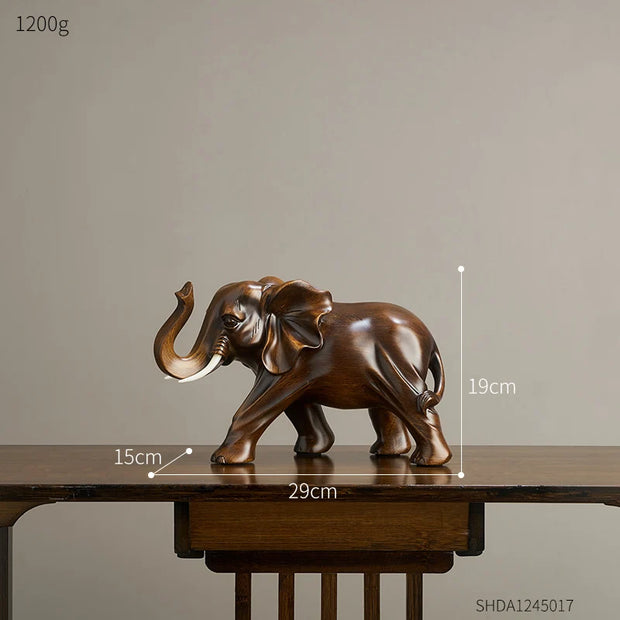 New Classical Style Lucky Elephant Figurine Home Decor Simple Living Room Decorations TV Cabinet Ornament Housewarming Gifts