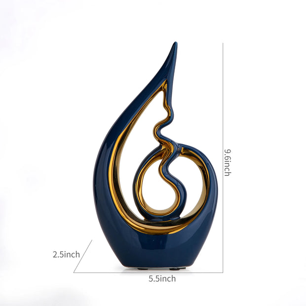 Light Luxury Style Art Abstract Scandinavian Modern Ceramic Flame Ornament Tv Cabinet Wine Cooler Living Room Office Decorations