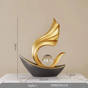 Light Luxury Style Wind And Water Sailboat Tv Cabinet Wine Cooler Decorative Ornaments Office High-Grade Crafts