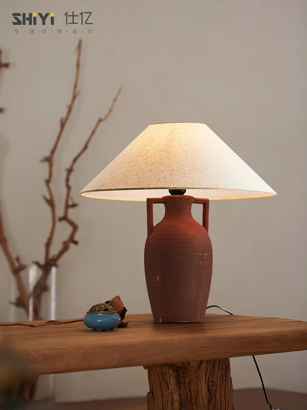 Table lamp handmade pottery decorative living room study bedroom bedside lamp