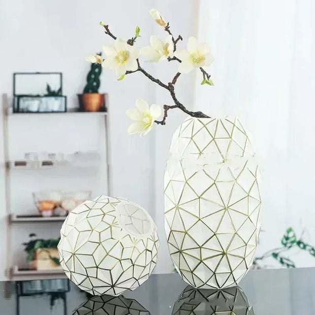 Light Luxury Nordic Glass Vase Living Room Decoration Flowers Arrangement Creative Flower Vase Home Decoration Accessories