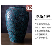 Vase ceramic large-capacity solidcolor Japanese desktop decoration ornament living room home creative pottery flower arrangement