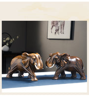 New Classical Style Lucky Elephant Figurine Home Decor Simple Living Room Decorations TV Cabinet Ornament Housewarming Gifts