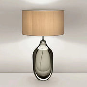 Modern Coloured Glaze Clear Base Table Lamp Home-appliance Glass Desk Light Luxury for Hotel Bedroom Deco