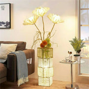 LUVODI Modern Decorative Floor Lamp LED Rattan Standing Lights with Creative Design Light Tree Lantern