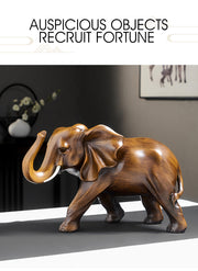 New Classical Style Lucky Elephant Figurine Home Decor Simple Living Room Decorations TV Cabinet Ornament Housewarming Gifts