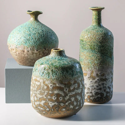 Ceramic Vase Kiln Changing Bubble Glaze Gradient Color Art Ornaments Flower Arrangement Home Furnishings