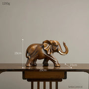 New Classical Style Lucky Elephant Figurine Home Decor Simple Living Room Decorations TV Cabinet Ornament Housewarming Gifts