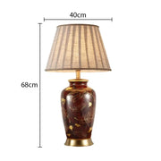 SANDYHA Nordic Classical Ceramic Desk Lamp Bedroom Decoration Home Dining Table Lighting for Living Room Fabric Lampshade