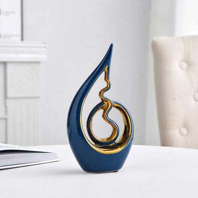 Light Luxury Style Art Abstract Scandinavian Modern Ceramic Flame Ornament Tv Cabinet Wine Cooler Living Room Office Decorations