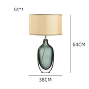 Modern Coloured Glaze Clear Base Table Lamp Home-appliance Glass Desk Light Luxury for Hotel Bedroom Deco