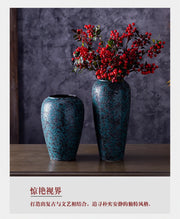 Vase ceramic large-capacity solidcolor Japanese desktop decoration ornament living room home creative pottery flower arrangement