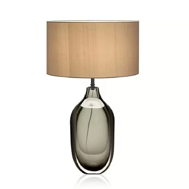 Modern Coloured Glaze Clear Base Table Lamp Home-appliance Glass Desk Light Luxury for Hotel Bedroom Deco