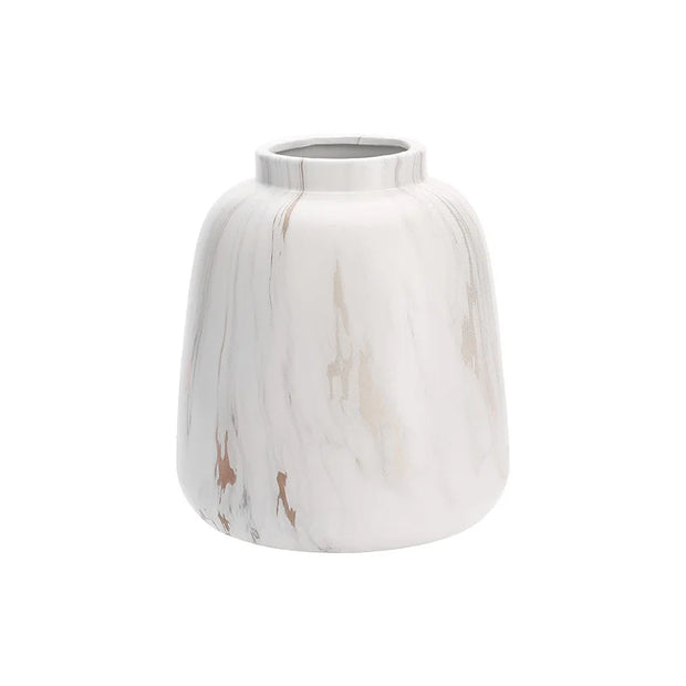 Modern White Ceramic Vase Marble Pattern Flowerpot Desktop Office Decoration Flower Arrangement Vases Home Furnishing