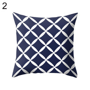 Navy Blue Geometric Pattern Pillow Cover Pillowcases - Synoptic Home Essentials