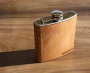 6 Oz. Wooden Hip Flask (Sawtooth Mountains in Bamboo & Black Walnut) - Synoptic Home Essentials