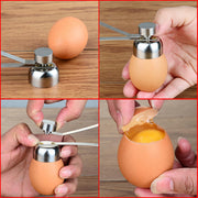 New Practical Metal Egg Scissors Egg Topper Cutter Shell Opener Stainless Steel Boiled Raw Egg Open Creative Kitchen Tools Set - Synoptic Home Essentials