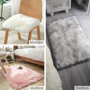 Plush Soft Sheepskin Bedroom Carpet Imitation Wool Pad Long Hair Bedside Mat Sofa Cushion White Rugs Red Living Room Fur Carpet - Synoptic Home Essentials