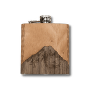 6 Oz. Wooden Hip Flask (Sawtooth Mountains in Bamboo & Black Walnut) - Synoptic Home Essentials