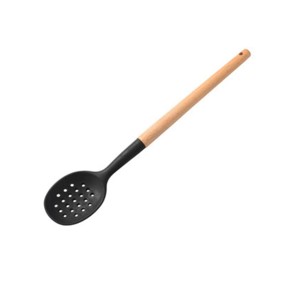 Pink Cooking Kitchenware Tool Silicone Utensils With Wooden Multifunction Handle Non-Stick Spatula Ladle Egg Beaters Shovel - Synoptic Home Essentials