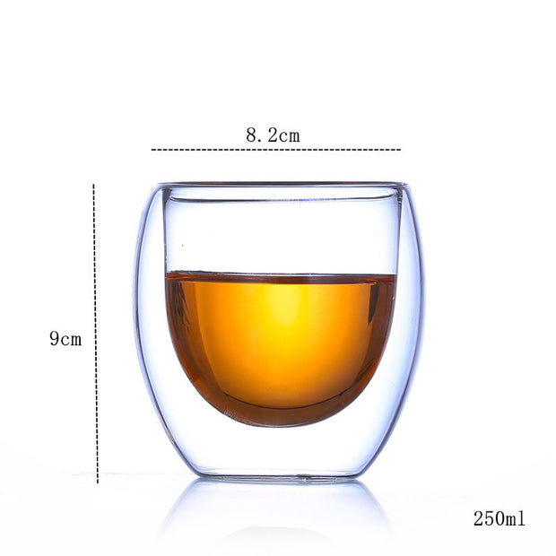 Heat-Resistant Double Wall Glass Cup Water Espresso Coffee Cup Set Handmade Beer Mug Tea Glass Water Milk Glass Cup Drinkware - Synoptic Home Essentials