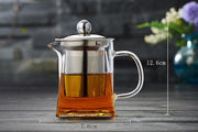 550ml Thicken Heat-Resistant Glass Teapot With Stainless Steel Strainer Filter Teapot Can Be Heated Water Tea Pot - Synoptic Home Essentials