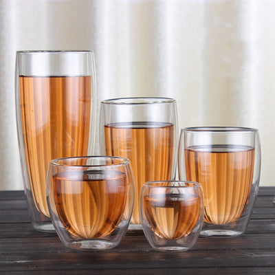 Heat-Resistant Double Wall Glass Cup Water Espresso Coffee Cup Set Handmade Beer Mug Tea Glass Water Milk Glass Cup Drinkware - Synoptic Home Essentials