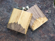 6 Oz. Wooden Hip Flask (Sawtooth Mountains in Bamboo & Black Walnut) - Synoptic Home Essentials