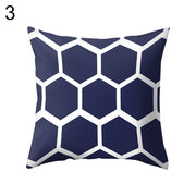 Navy Blue Geometric Pattern Pillow Cover Pillowcases - Synoptic Home Essentials