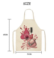 Nail Polish Lipstick Beauty Kitchen Women Apron Household Cleaning Cotton Linen Pinafore Salon Home Cooking Baking Adult BIb A8 68x55cm - Synoptic Home Essentials