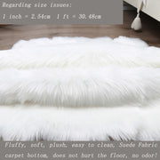 Plush Soft Sheepskin Bedroom Carpet Imitation Wool Pad Long Hair Bedside Mat Sofa Cushion White Rugs Red Living Room Fur Carpet - Synoptic Home Essentials