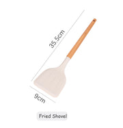 Pink Cooking Kitchenware Tool Silicone Utensils With Wooden Multifunction Handle Non-Stick Spatula Ladle Egg Beaters Shovel - Synoptic Home Essentials