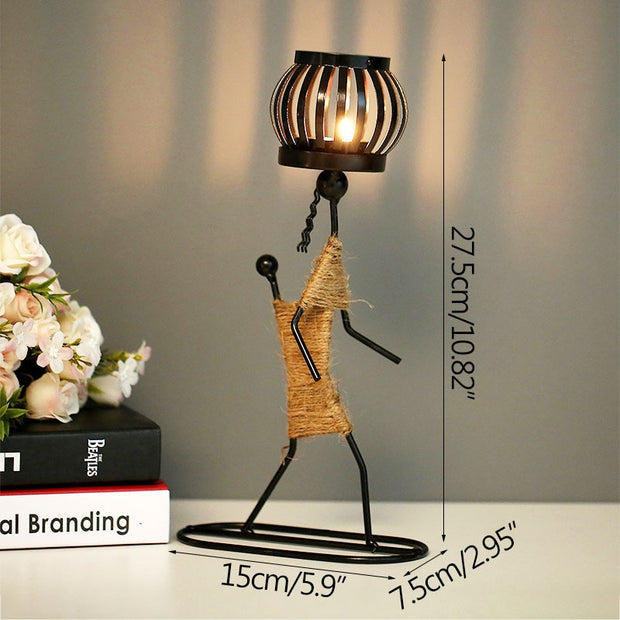 Strongwell Nordic Metal Candlestick Abstract Character Sculpture Candle Holder Decor Handmade Figurines Home Decoration Art Gift - Synoptic Home Essentials