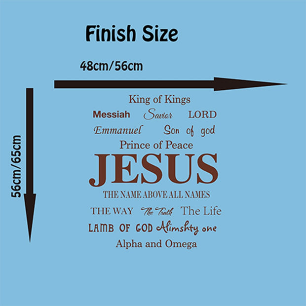 Jesus Name God Messiah Words Wall Sticker Bedroom Living Room Jesus Lord Religion Lettering Wall Decal Kitchen Vinyl Decor - Synoptic Home Essentials